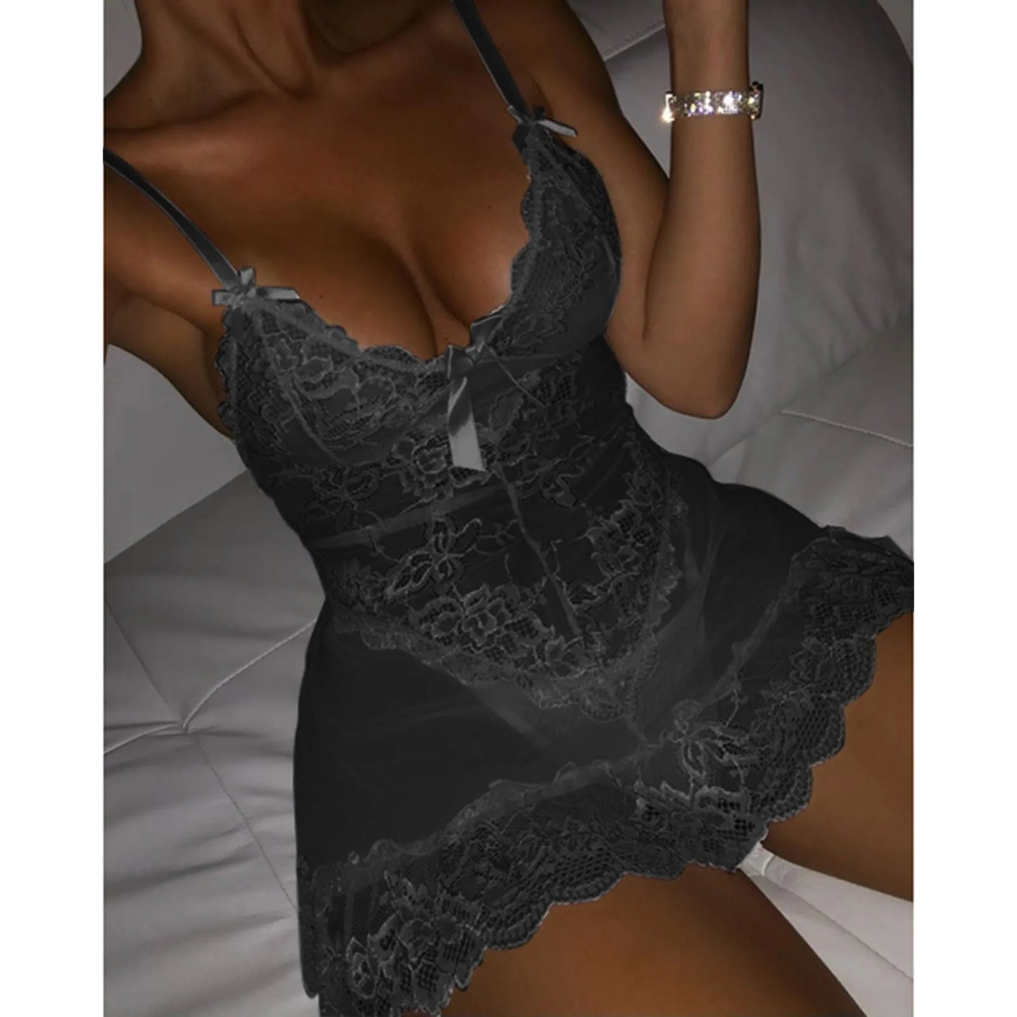 Sexy Lingerie Set for Women Ladies Sexy Valentine Lingerie Lace Babydoll Underwear Nightwear Sleepwear Ropa Interior Femenina