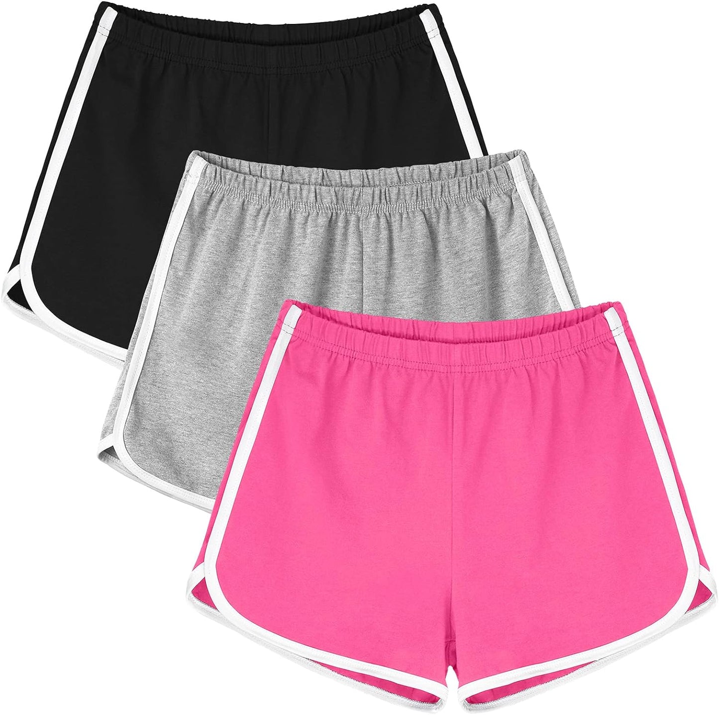 3 Pack Cotton Sports Shorts Athletic Shorts Yoga Dance Summer Short Pants